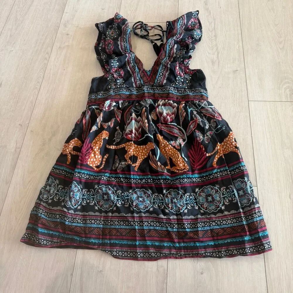 Anthropologie V-Neck Plunge Tunic Mini Dress size XS